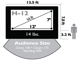 12 Foot Inflatable Screen Dimensions